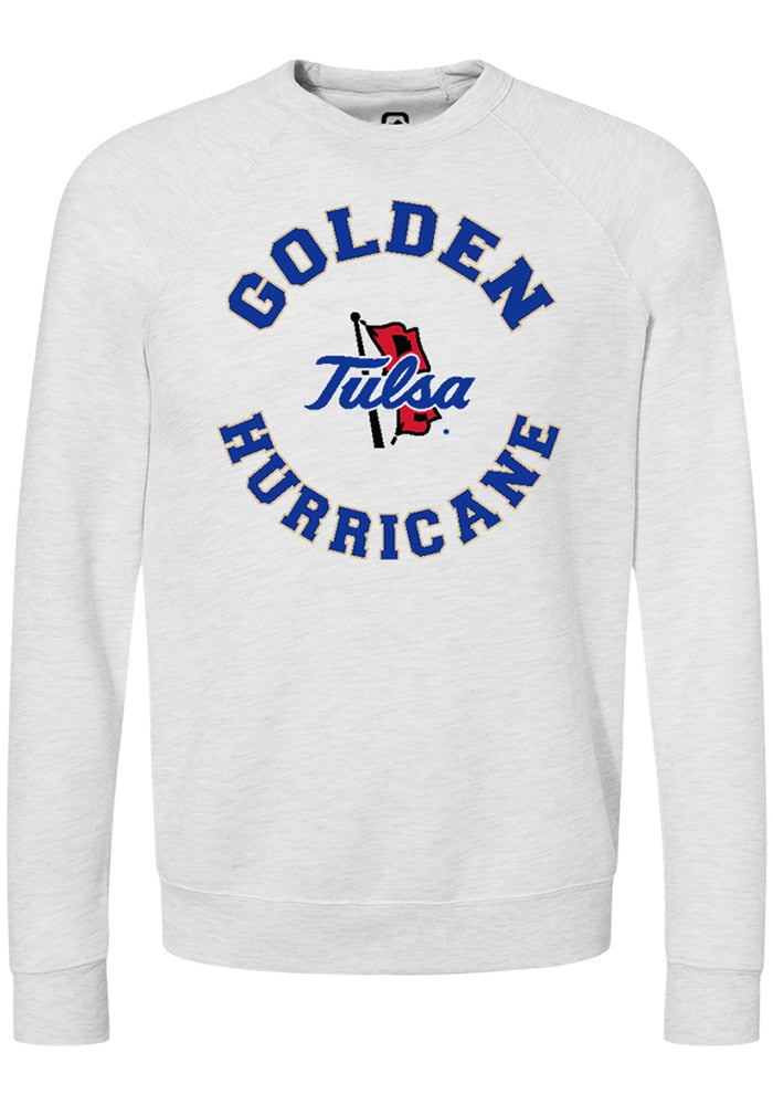 Tulsa Golden Hurricane Mens Grey Circle Crew Sweatshirt