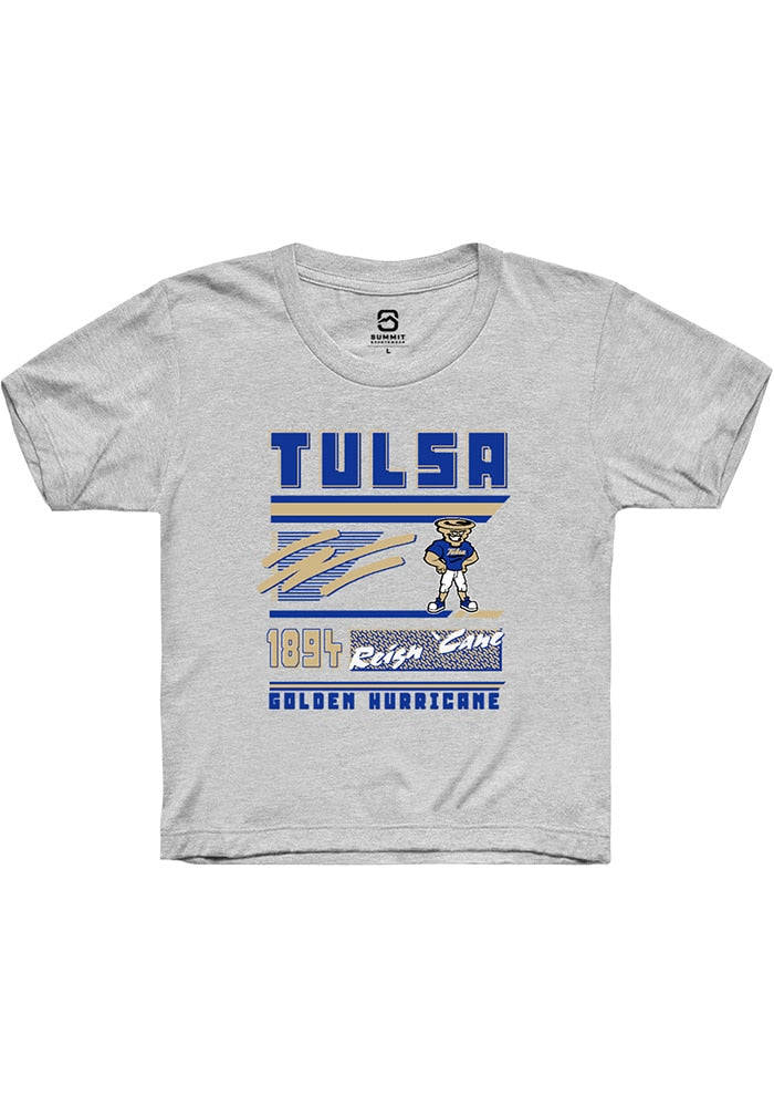 Tulsa Golden Hurricane Youth Grey Retro Short Sleeve T-Shirt