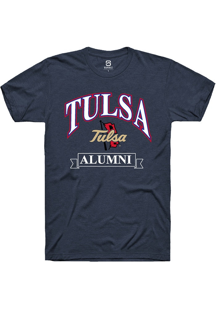 Tulsa Golden Hurricane Mens Navy Alumni Banner Fashion Short Sleeve T-Shirt