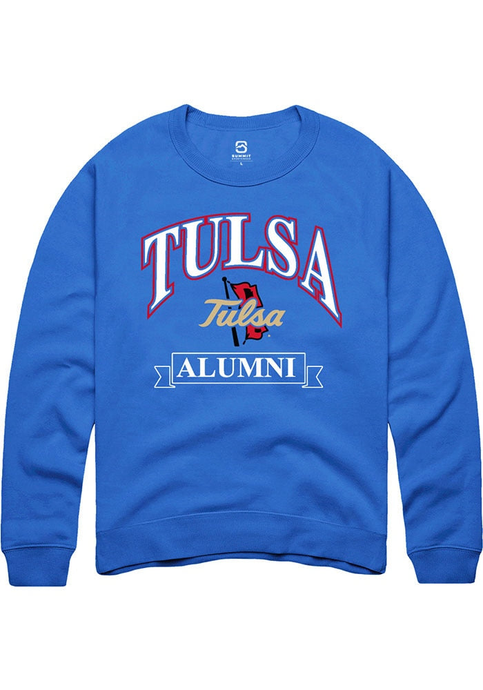 Tulsa Golden Hurricane Mens Blue Alumni Banner Crew Sweatshirt