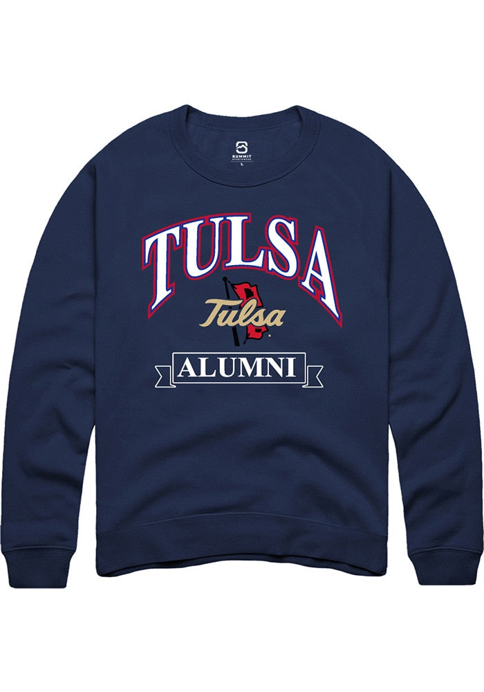 Tulsa Golden Hurricane Mens Navy Alumni Banner Crew Sweatshirt