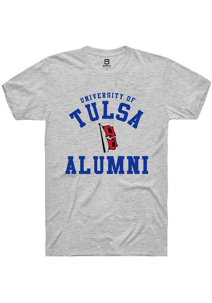 Tulsa Golden Hurricane Mens Grey Alumni Arch Fashion Short Sleeve T-Shirt