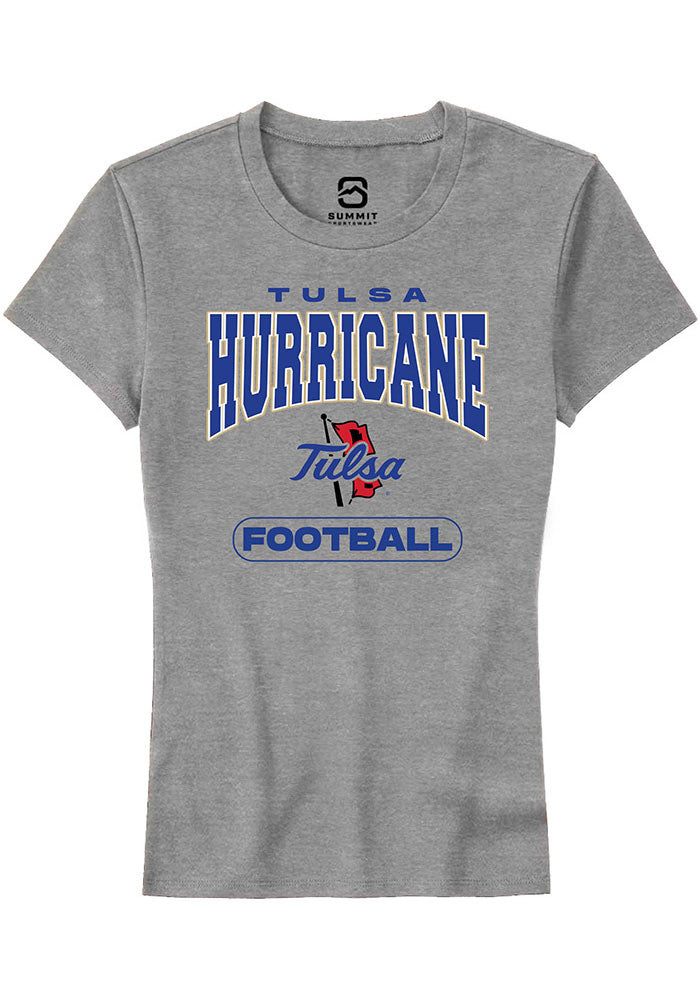 Tulsa Golden Hurricane Womens Grey Football Short Sleeve T-Shirt