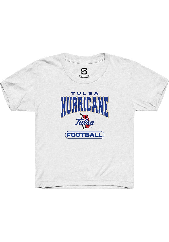 Tulsa Golden Hurricane Youth White Football Short Sleeve T-Shirt