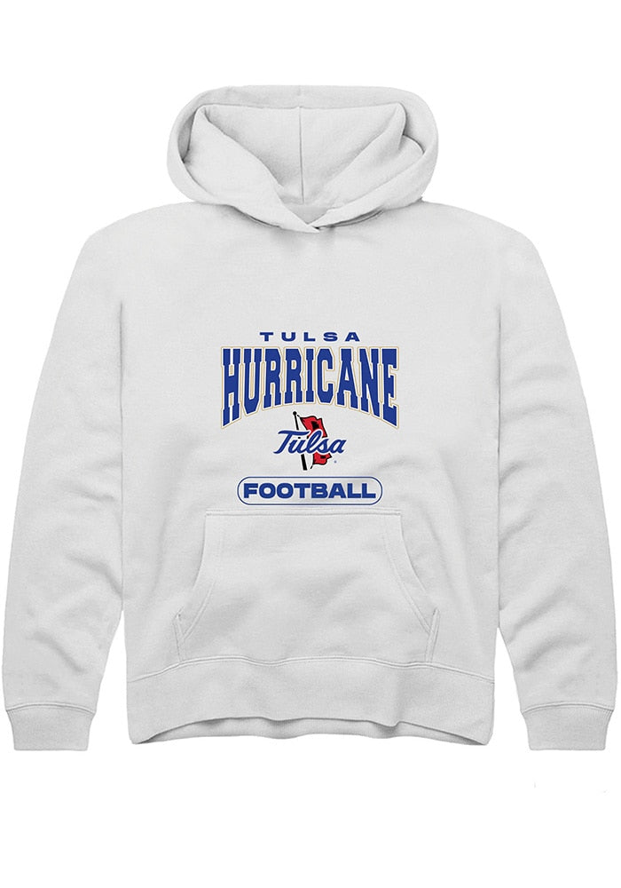 Tulsa Golden Hurricane Youth White Football Hoodie