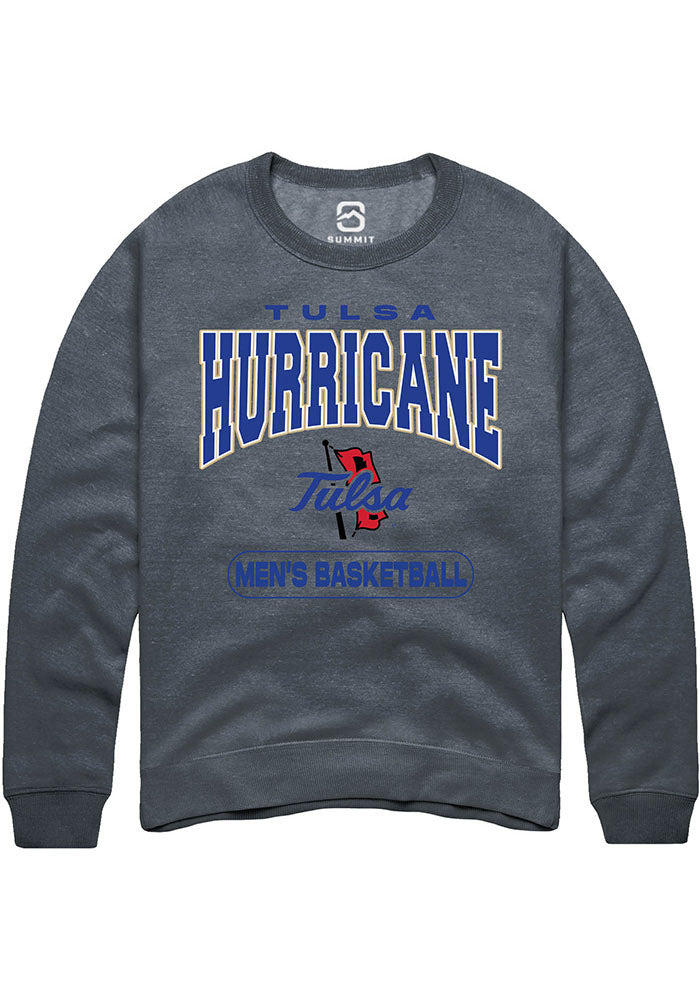 Tulsa Golden Hurricane Mens Grey Basketball Crew Sweatshirt