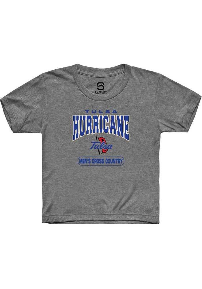 Tulsa Golden Hurricane Youth Grey Cross Country Short Sleeve T-Shirt