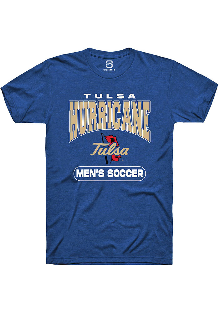 Tulsa Golden Hurricane Mens Blue Soccer Fashion Short Sleeve T-Shirt