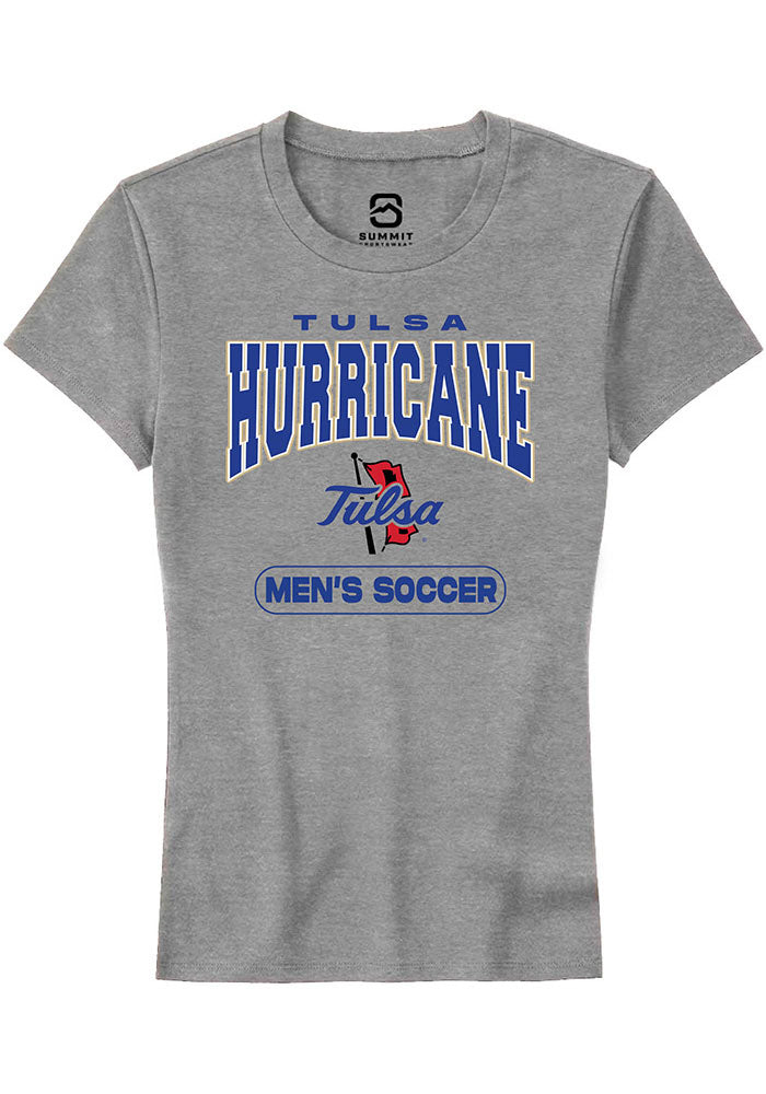 Tulsa Golden Hurricane Womens Grey Soccer Short Sleeve T-Shirt