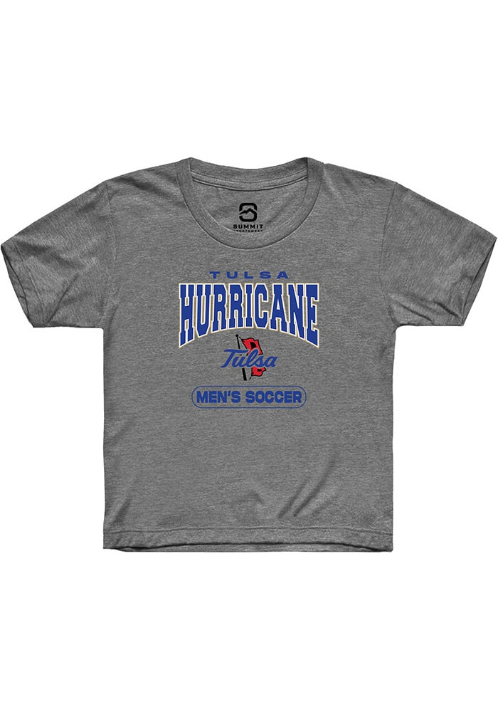 Tulsa Golden Hurricane Youth Grey Soccer Short Sleeve T-Shirt