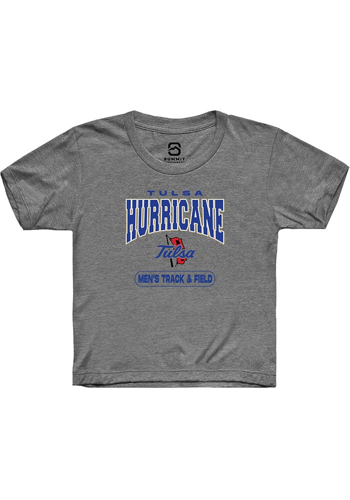 Tulsa Golden Hurricane Youth Grey Track and Field Short Sleeve T-Shirt