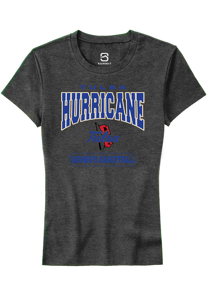 Tulsa Golden Hurricane Womens Grey Womens Basketball Short Sleeve T-Shirt