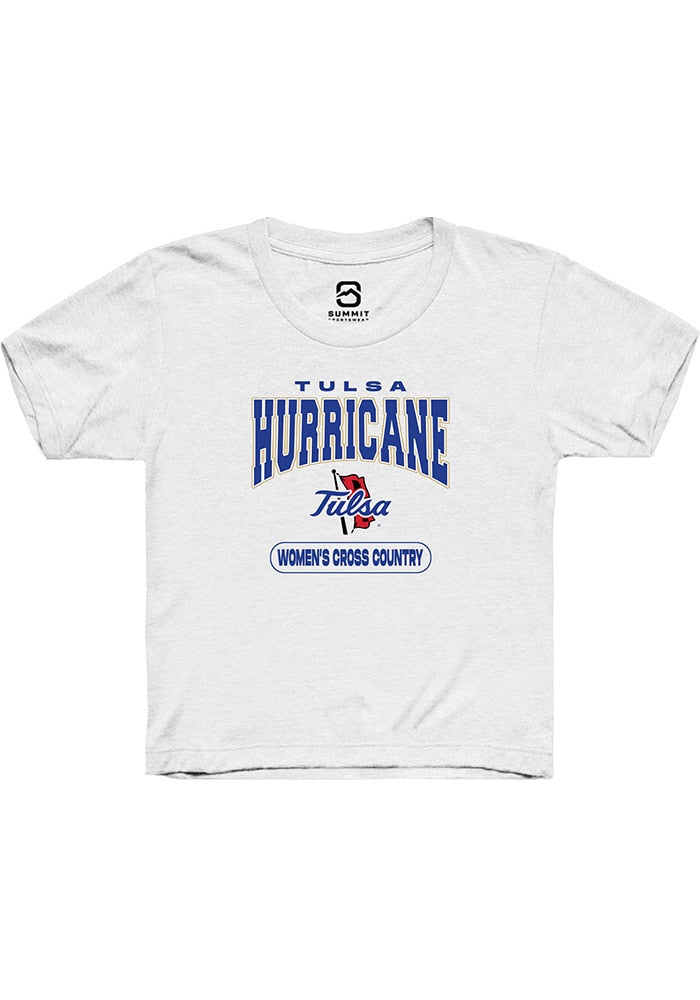 Tulsa Golden Hurricane Youth White Womens Cross Country Short Sleeve T-Shirt