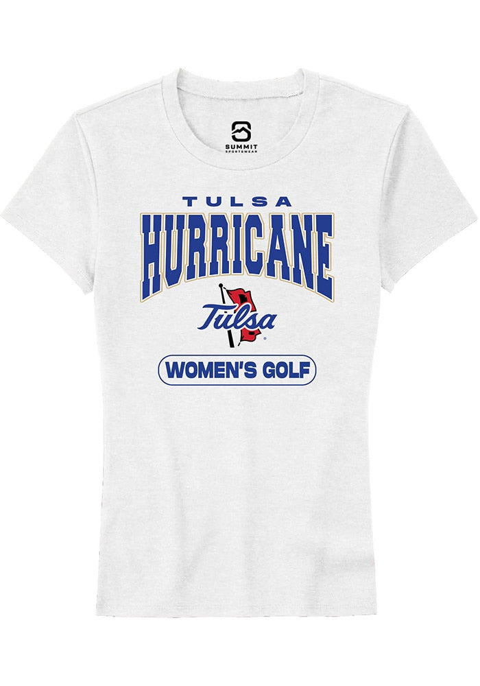 Tulsa Golden Hurricane Womens White Womens Golf Short Sleeve T-Shirt