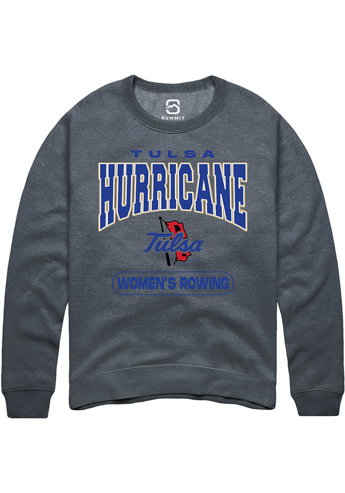 Tulsa Golden Hurricane Mens Grey Rowing Crew Sweatshirt
