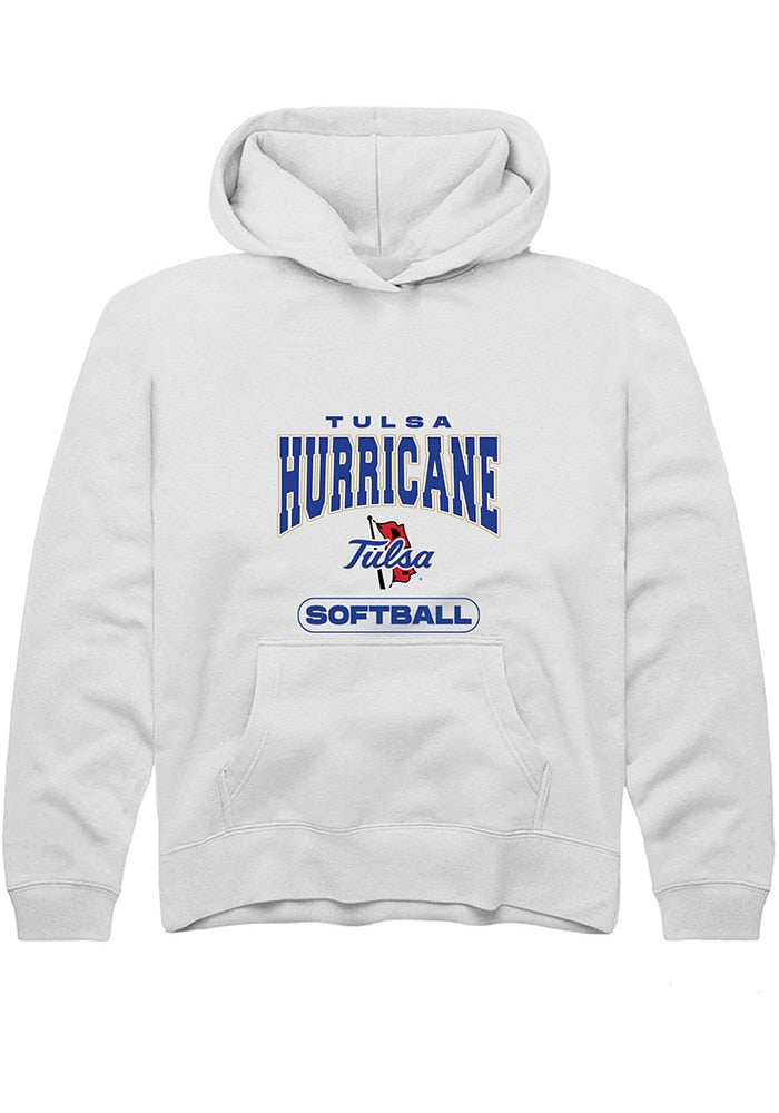 Tulsa Golden Hurricane Youth White Softball Hoodie