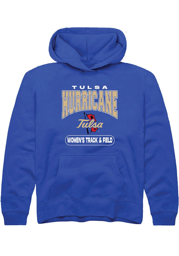 Tulsa Golden Hurricane Youth Blue Womens Track and Field Hoodie