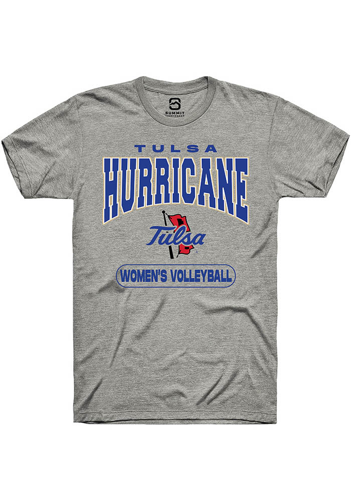 Tulsa Golden Hurricane Mens Grey Volleyball Fashion Short Sleeve T-Shirt