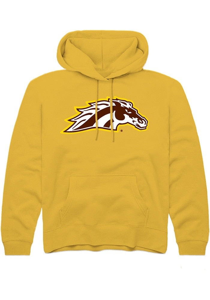 Western Michigan Broncos Youth Gold Primary Logo Long Sleeve Hoodie
