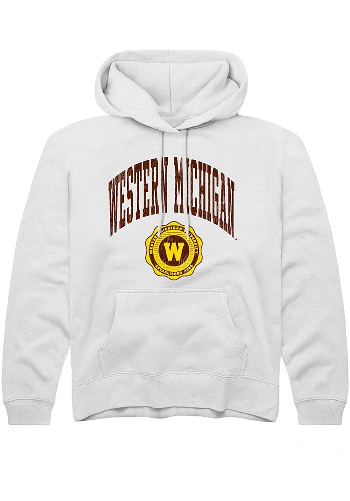 Western Michigan Broncos Youth White Arch Seal Long Sleeve Hoodie