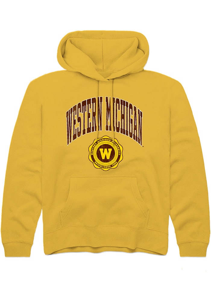 Western Michigan Broncos Youth Gold Arch Seal Long Sleeve Hoodie