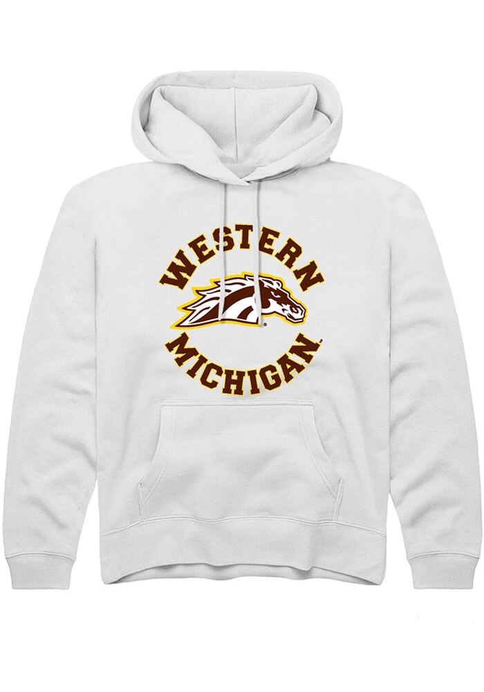 Western Michigan Broncos Youth White Circle Long Sleeve Hoodie