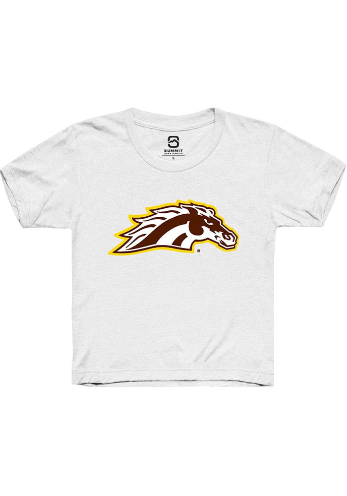 Western Michigan Broncos Youth White Primary Logo Short Sleeve T-Shirt