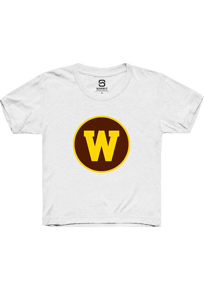 Western Michigan Broncos Youth White Alt Logo Short Sleeve T-Shirt