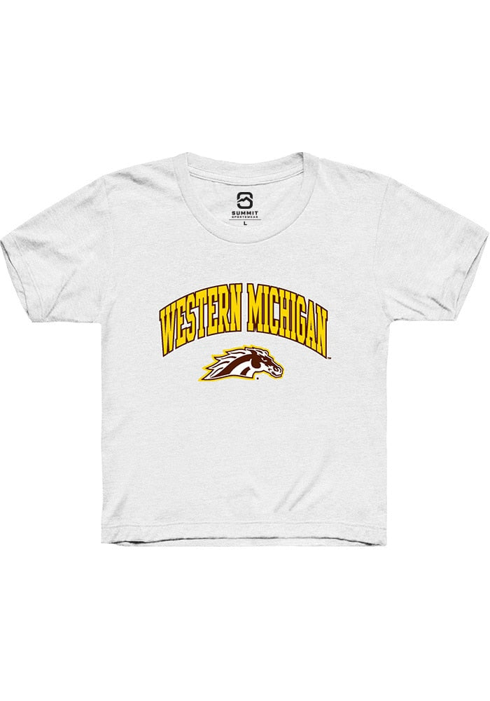Western Michigan Broncos Youth White Arch Logo Short Sleeve T-Shirt