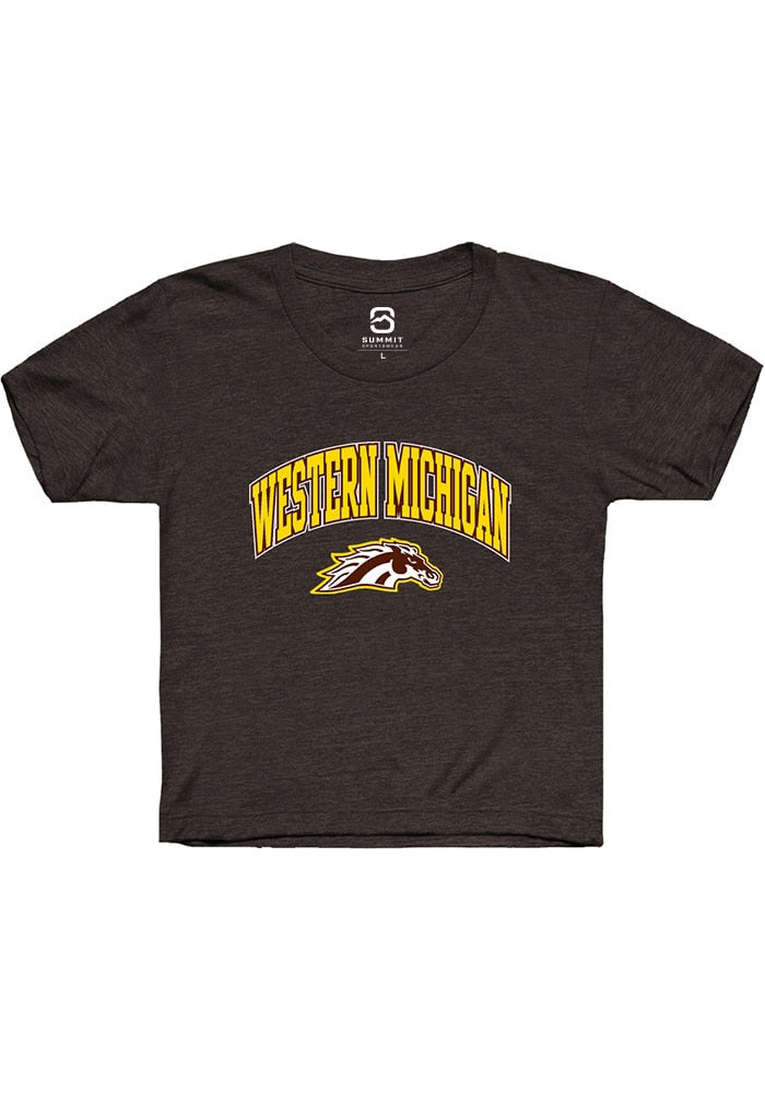 Western Michigan Broncos Youth Brown Arch Logo Short Sleeve T-Shirt