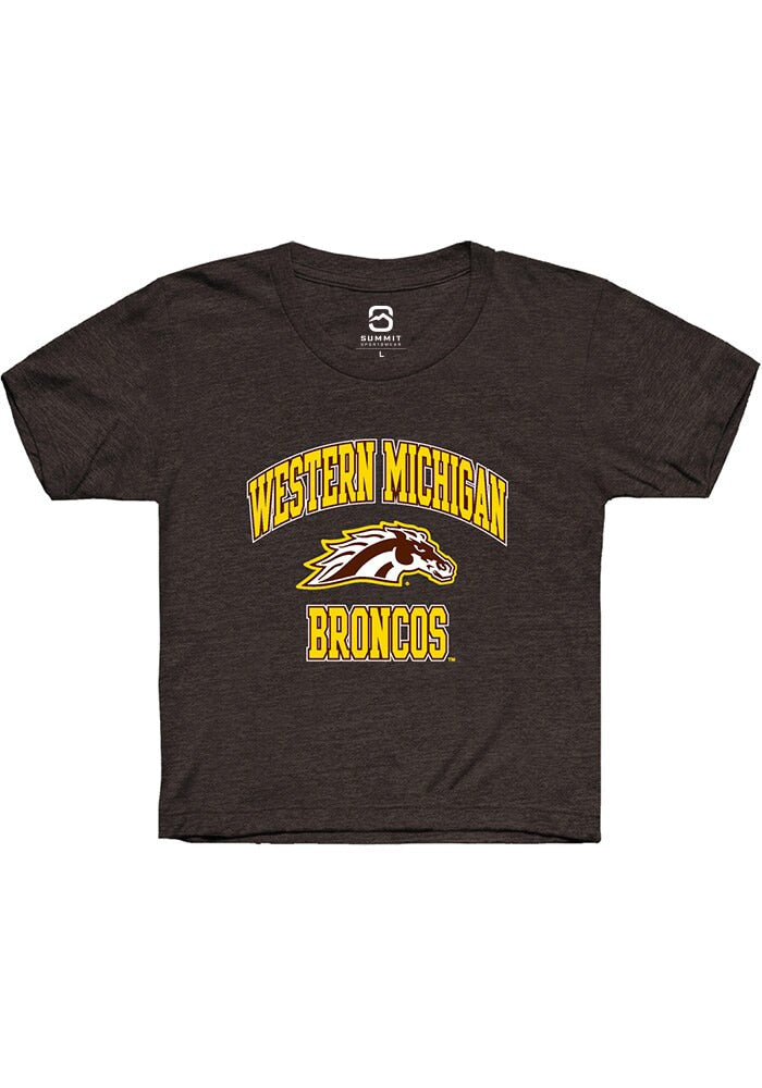 Western Michigan Broncos Youth Brown Number 1 Primary Short Sleeve T-Shirt