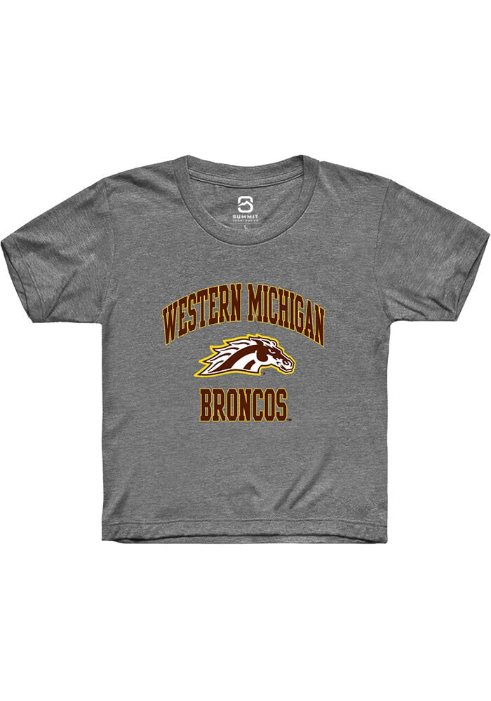 Western Michigan Broncos Youth Grey Number 1 Neutral Short Sleeve T-Shirt