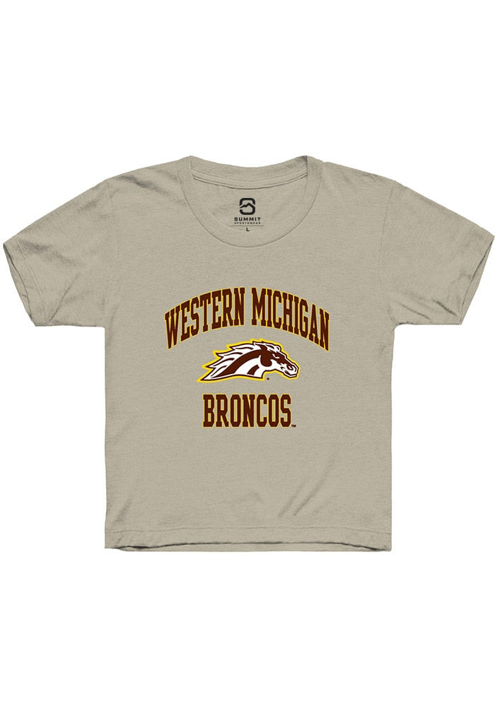Western Michigan Broncos Youth Tan Number 1 Neutral Short Sleeve T-Shirt