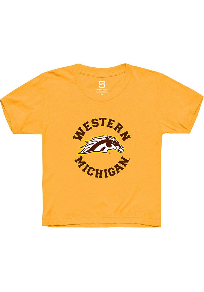 Western Michigan Broncos Youth Gold Circle Short Sleeve T-Shirt