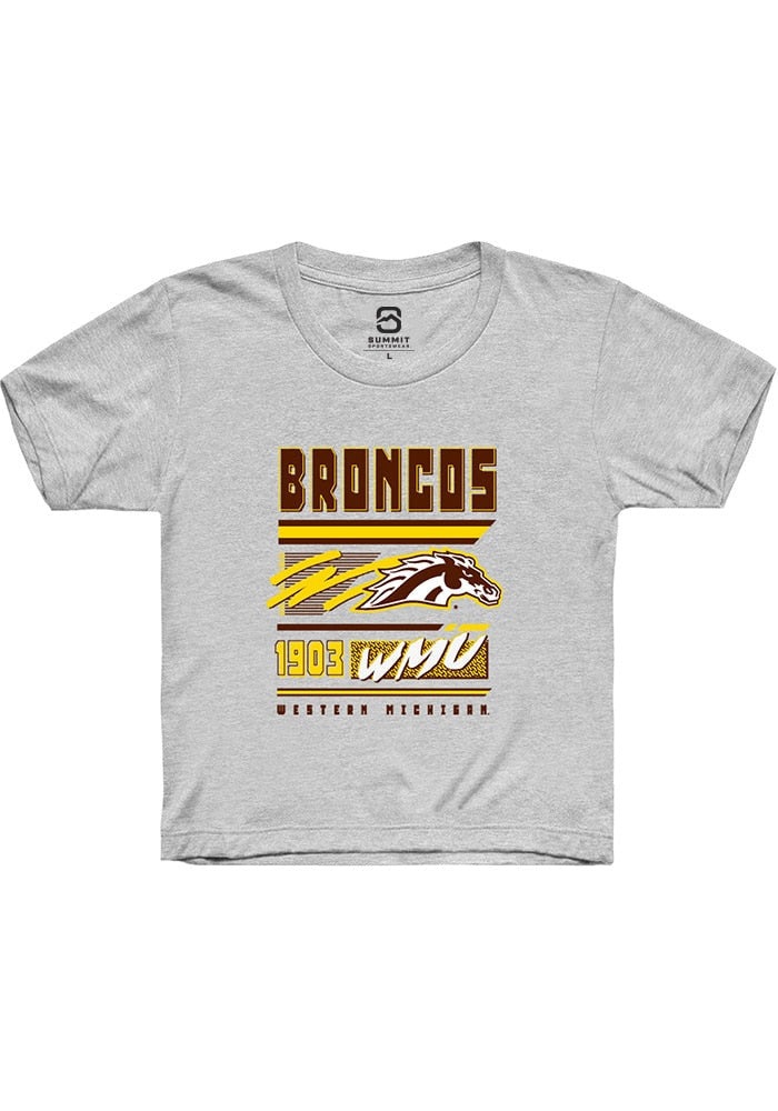 Western Michigan Broncos Youth Ash Retro Short Sleeve T-Shirt
