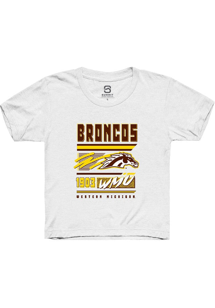 Western Michigan Broncos Youth White Retro Short Sleeve T-Shirt