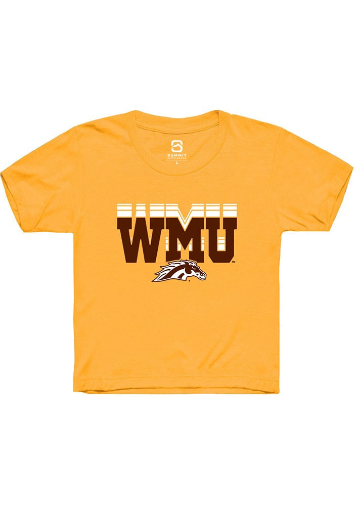 Western Michigan Broncos Youth Gold Repeat Short Sleeve T-Shirt