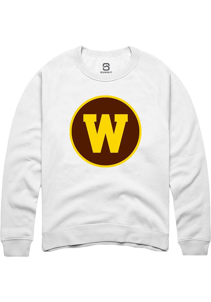 Western Michigan Broncos Mens White Alt Logo Long Sleeve Crew Sweatshirt