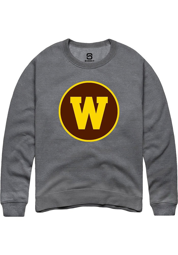 Western Michigan Broncos Mens Grey Alt Logo Long Sleeve Crew Sweatshirt