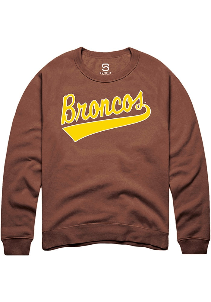 Western Michigan Broncos Mens Brown Tail Long Sleeve Crew Sweatshirt