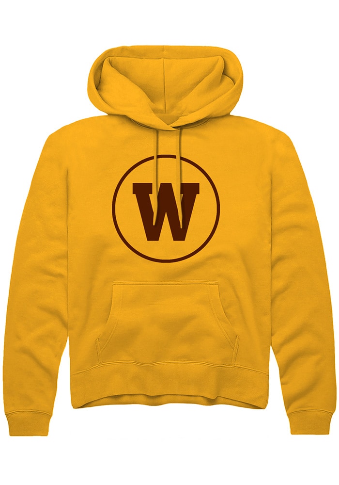 Western Michigan Broncos Mens Gold Alt Logo Long Sleeve Hoodie