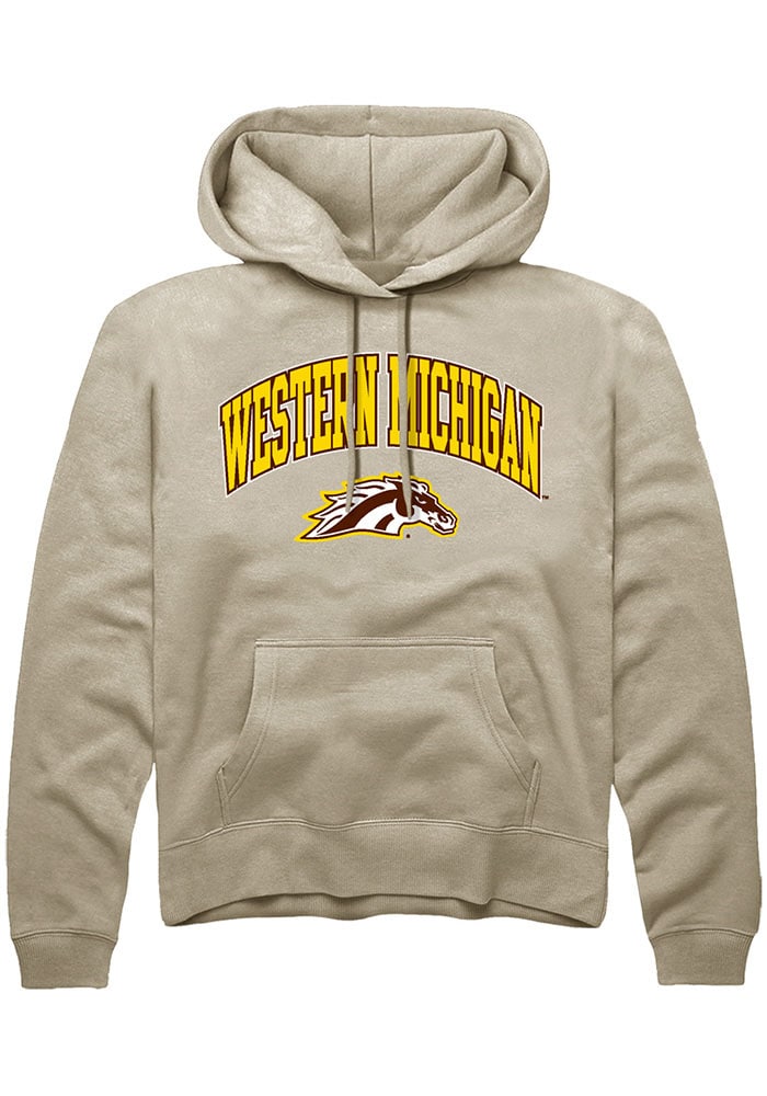 Western Michigan Broncos Mens Tan Arch Logo Long Sleeve Hoodie