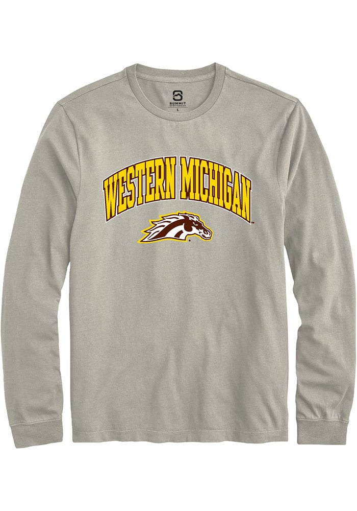 Western Michigan Broncos Tan Arch Logo Long Sleeve T-Shirt