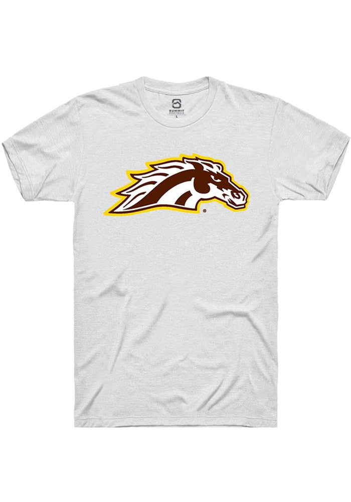 Western Michigan Broncos White Primary Logo Short Sleeve T-Shirt