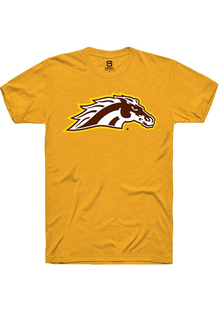 Western Michigan Broncos Gold Primary Logo Short Sleeve T-Shirt