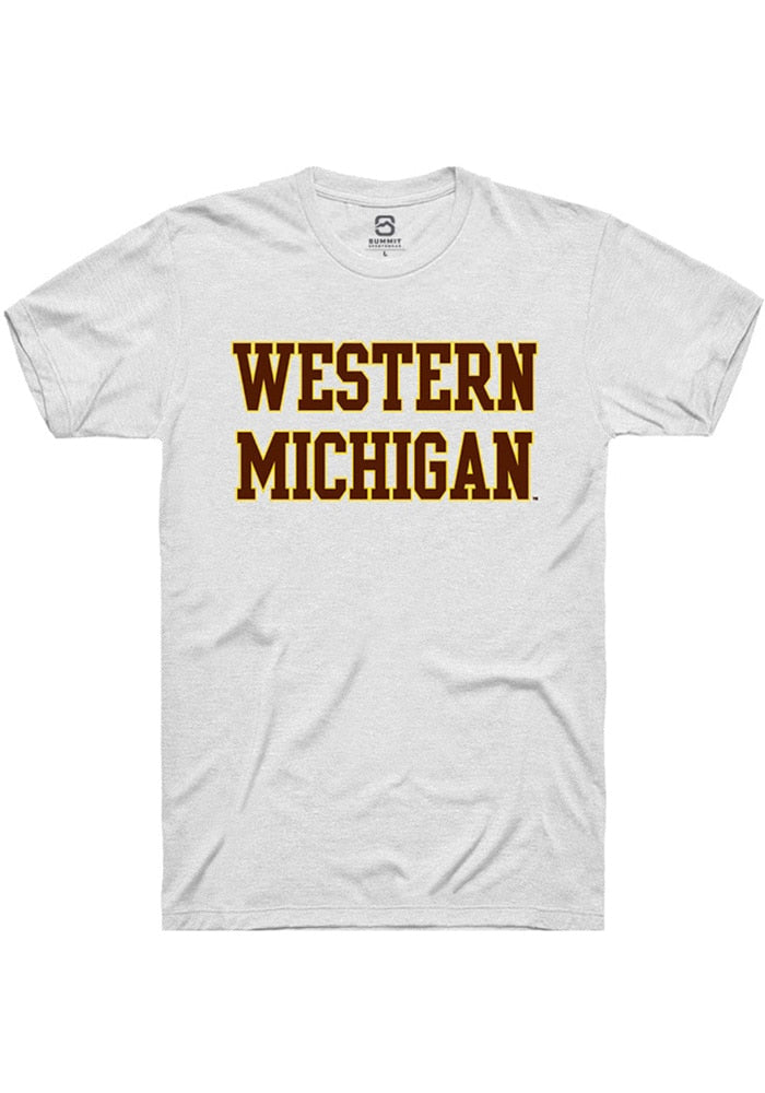 Western Michigan Broncos White Straight Block Short Sleeve T-Shirt