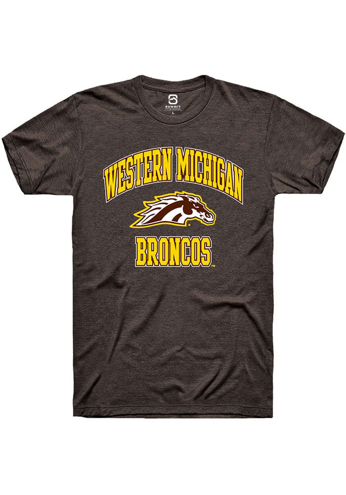 Western Michigan Broncos Brown Number 1 Primary Short Sleeve T-Shirt