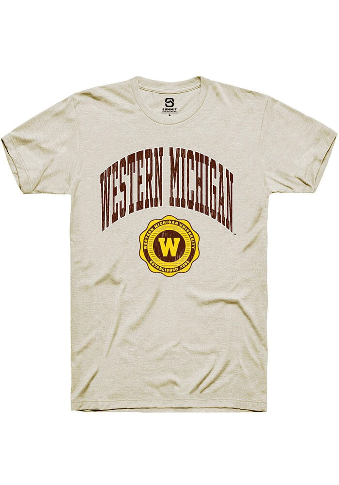 Western Michigan Broncos Tan Arch Seal Short Sleeve T-Shirt
