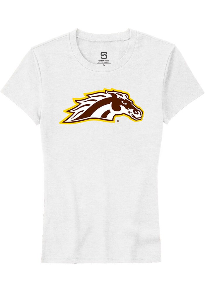 Western Michigan Broncos Womens White Primary Logo Short Sleeve T-Shirt