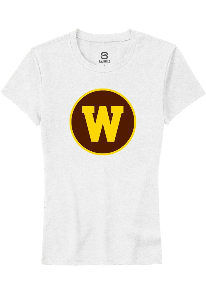 Western Michigan Broncos Womens White Alt Logo Short Sleeve T-Shirt